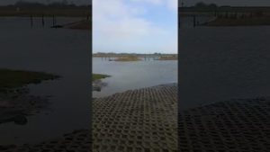Hochwasser nach der Sturmflut und dem Orkan in Dorum Neufeld